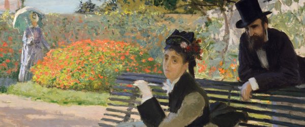 Claude Monet - Camille Monet auf einer Gartenbank, Glasbild Panorama Online-Verkauf – Bild 5