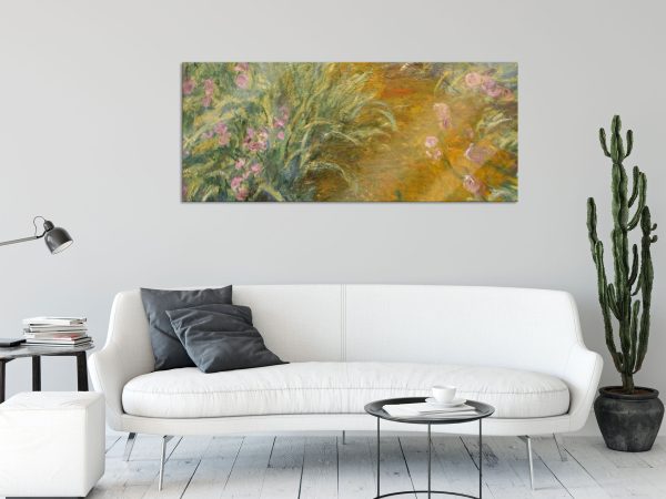 Claude Monet - Weg durch die Schwertlilien, Glasbild Panorama Schn?ppchen – Bild 2