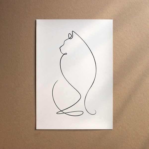 House Cat Longhair  [Line-Black] Im Angebot